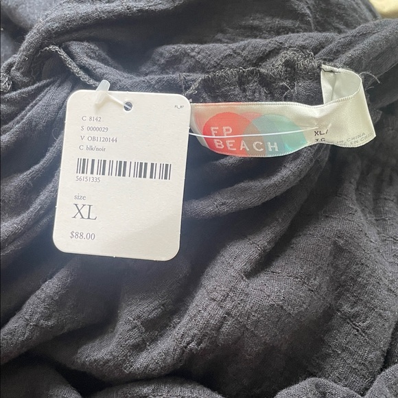 NWT FP Beach Seasons In The Sea Midi Dress Black XL Open Back Bohemian Relaxed - Picture 7 of 8